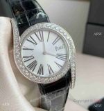 Swiss Replica Piaget Limelight Gala 32mm Quartz Watches Black Leather Strap